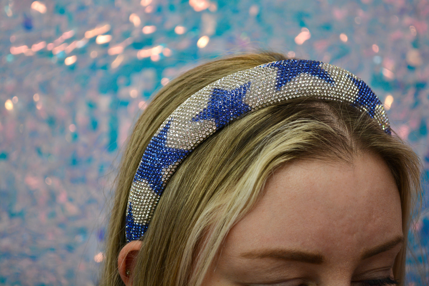 Blue Star Rhinestone Headband