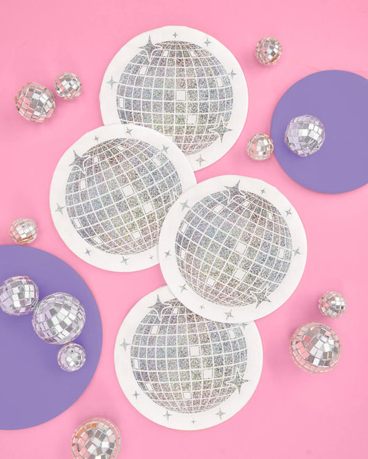 Shimmer Disco Napkin - 25 foil napkins