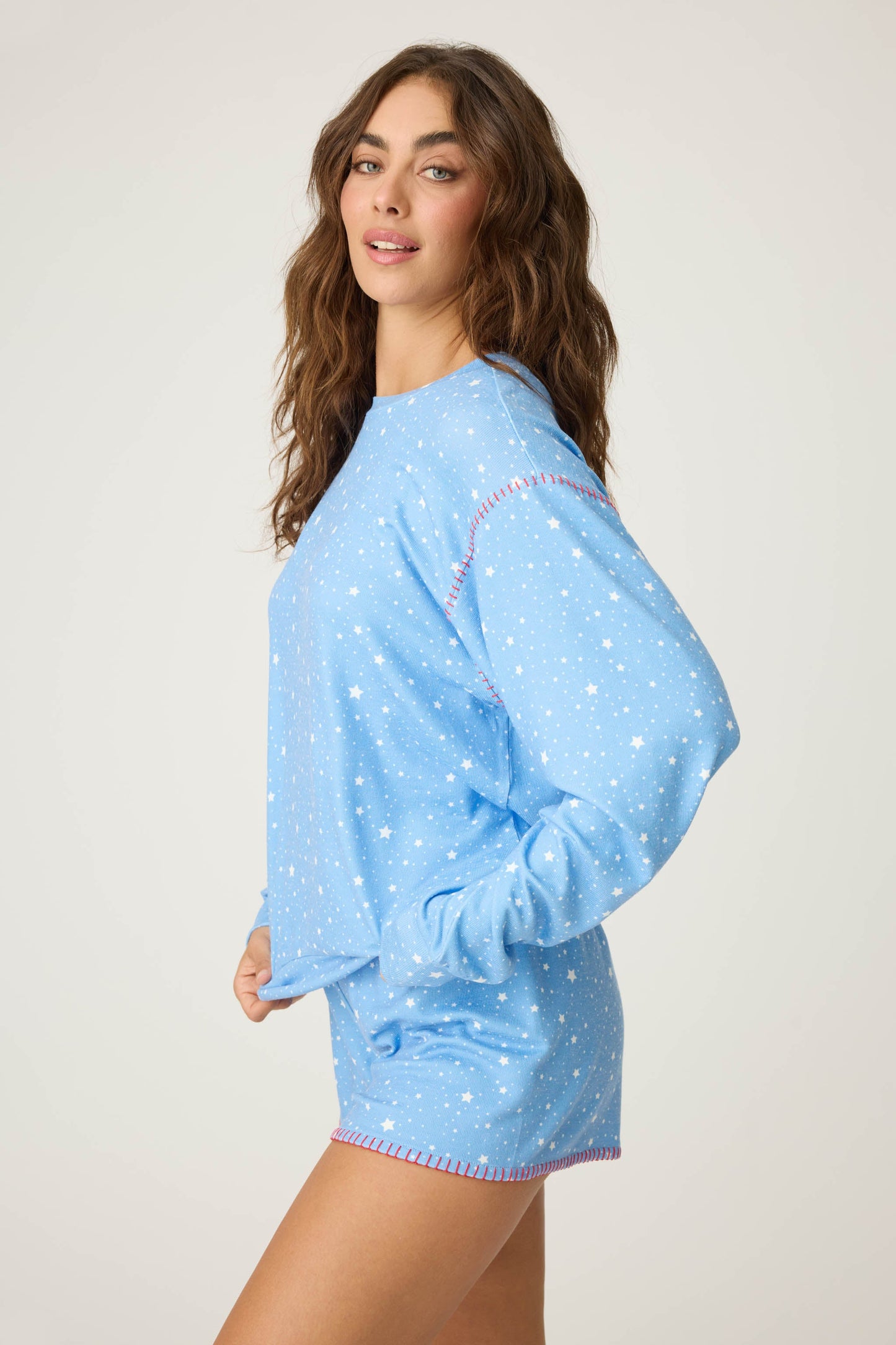 American Honey Star Print Long Sleeve Top