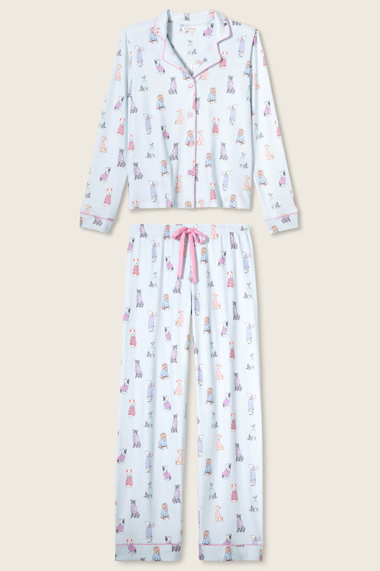 Doggone Cold Dog Print Plus Size Pointelle PJ Set