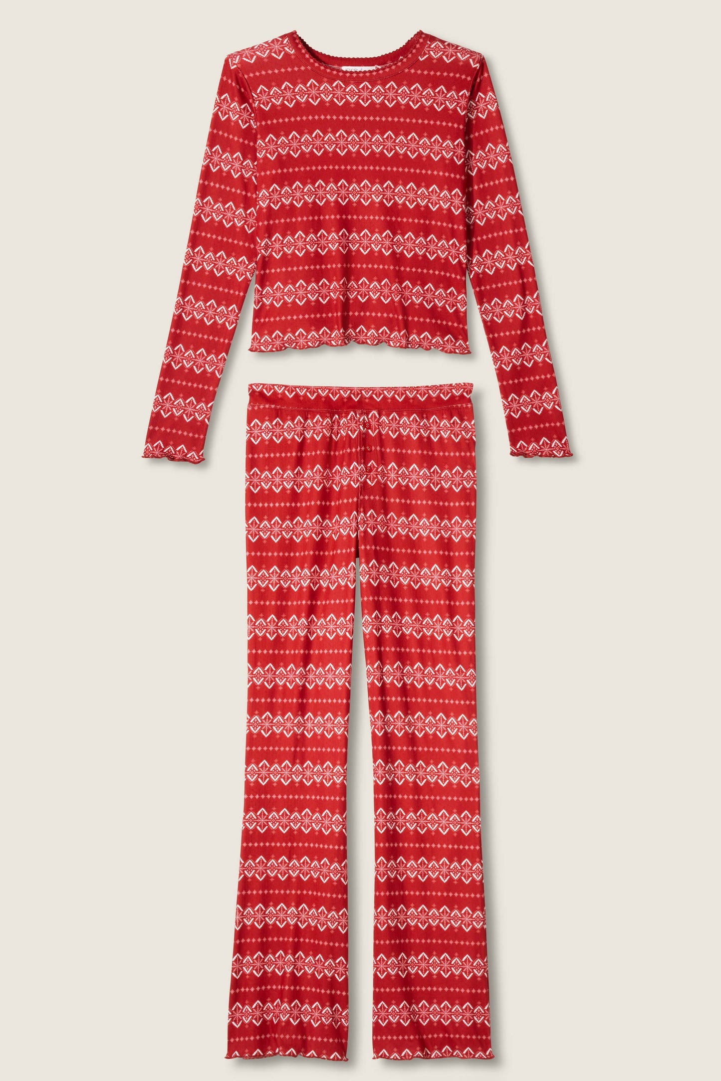 Crazy For The Holidays Fairisle Print Pants Set
