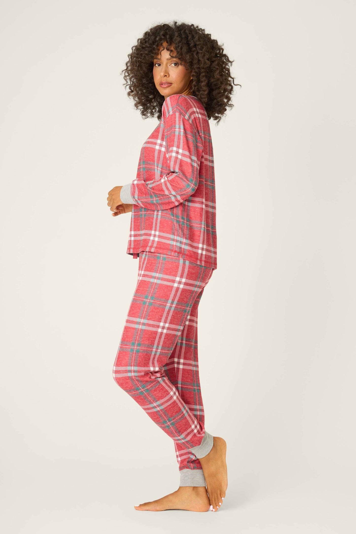 Let's Get Toasty Red Plaid Pants Set