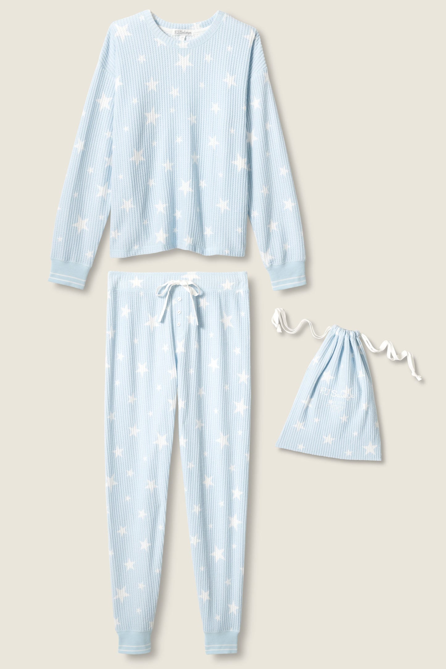 3-Piece Star Print Velour PJ Set