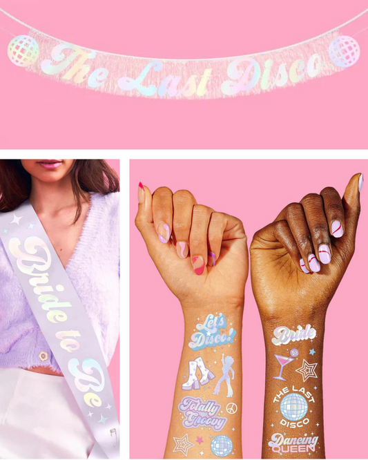 Last Disco Trio - banner, sash + tats