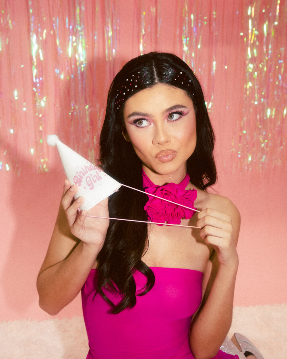 Pastel Party Hats - 13 glitter paper hats