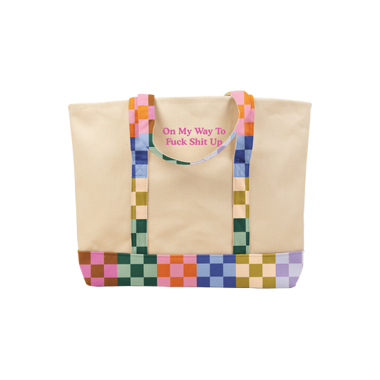 Bold Checker Large Classic Tote