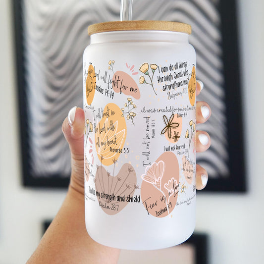 Christian Affirmations Cup with Lid and Straw