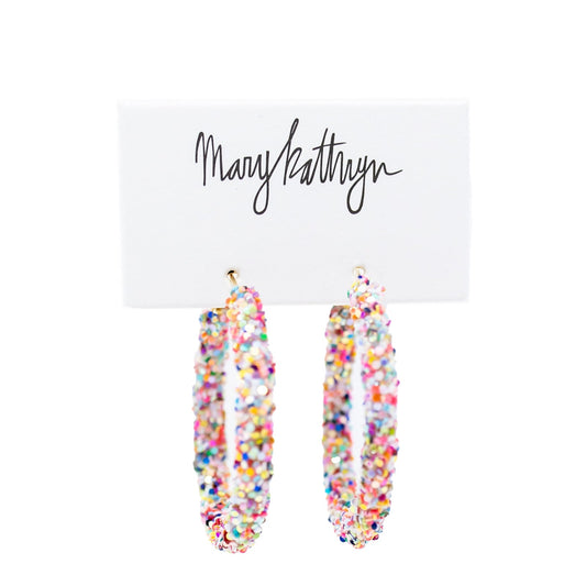 Rainbow Glitter Hoops - Sugar Mama Shimmer
