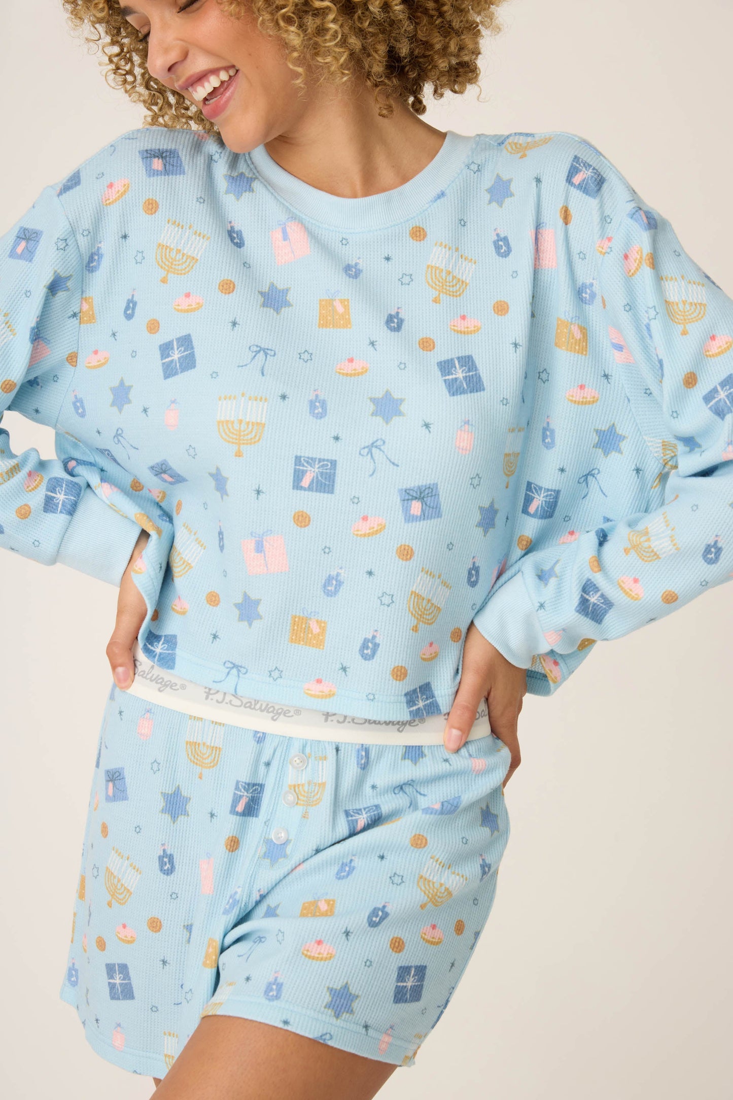 Boyfriend Boxer Hanukkah Print Shorts Set