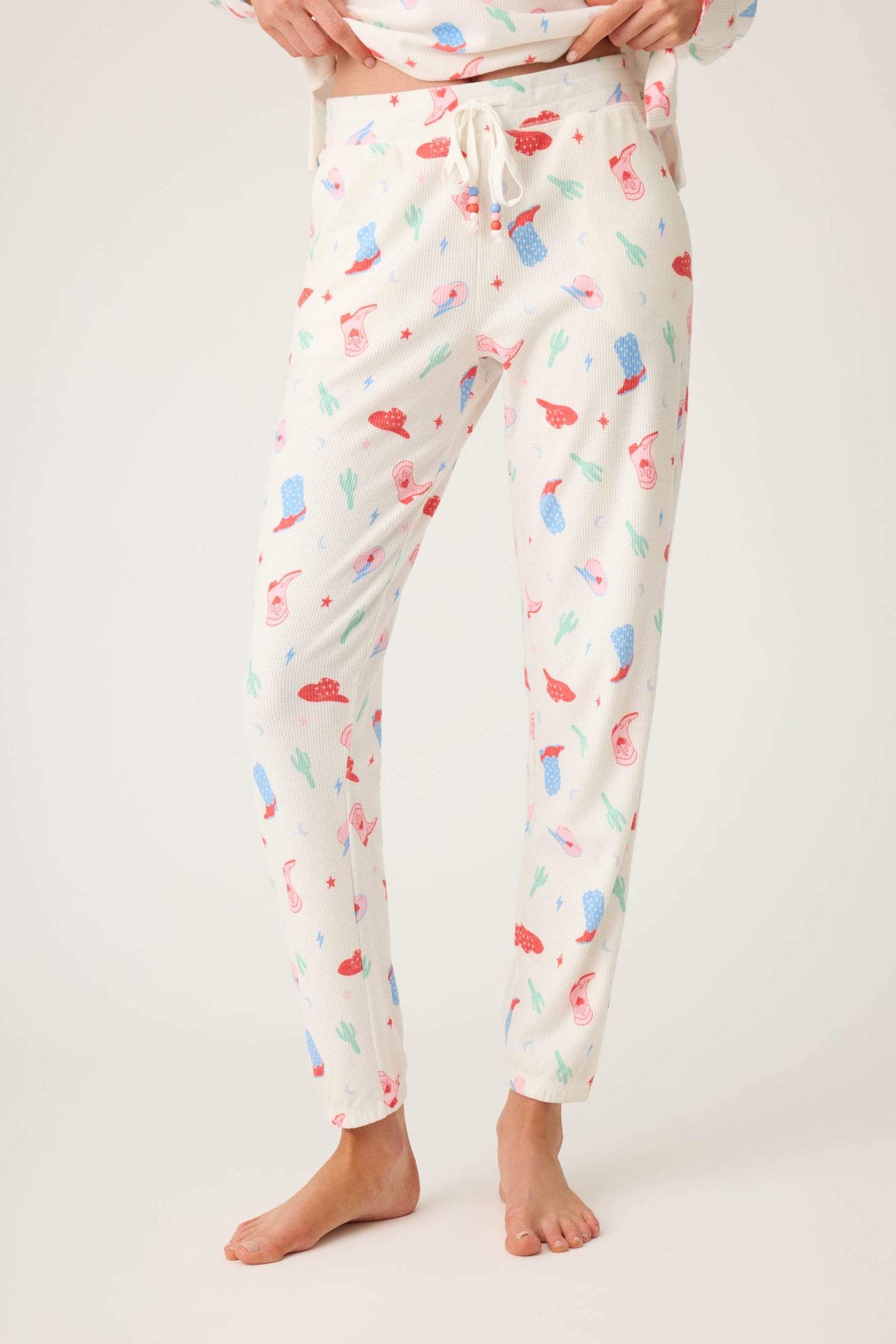 American Honey Cowboy Print Banded Pants