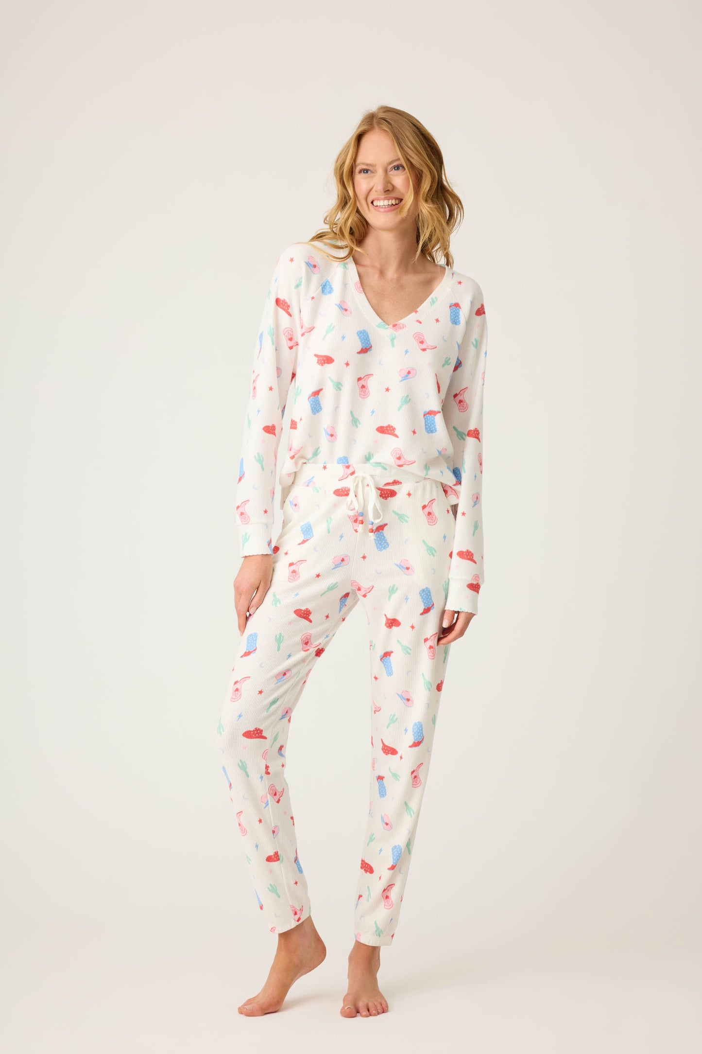 American Honey Cowboy Print Banded Pants