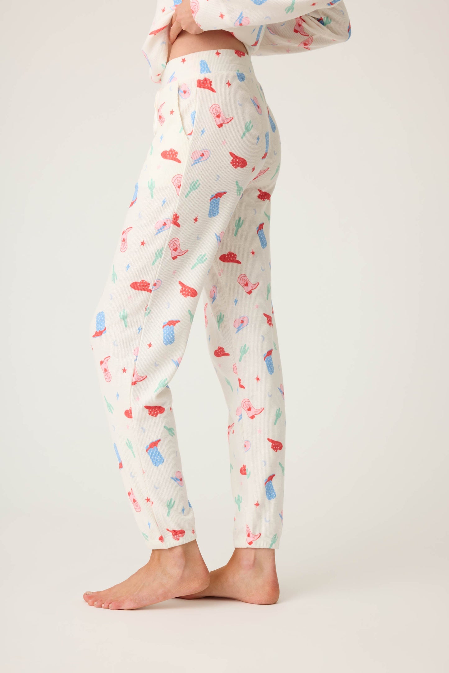 American Honey Cowboy Print Banded Pants