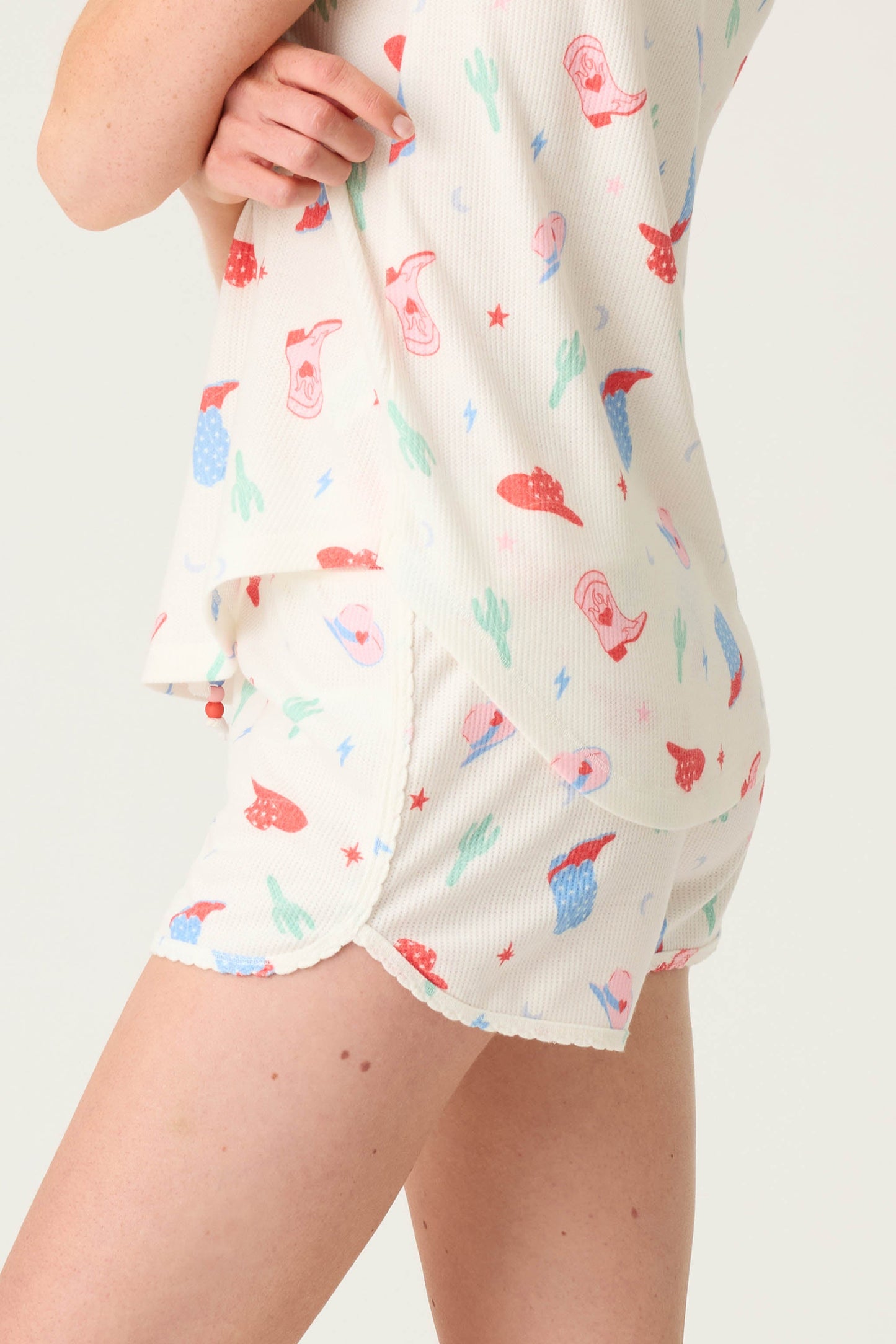 American Honey Cowboy Print Shorts