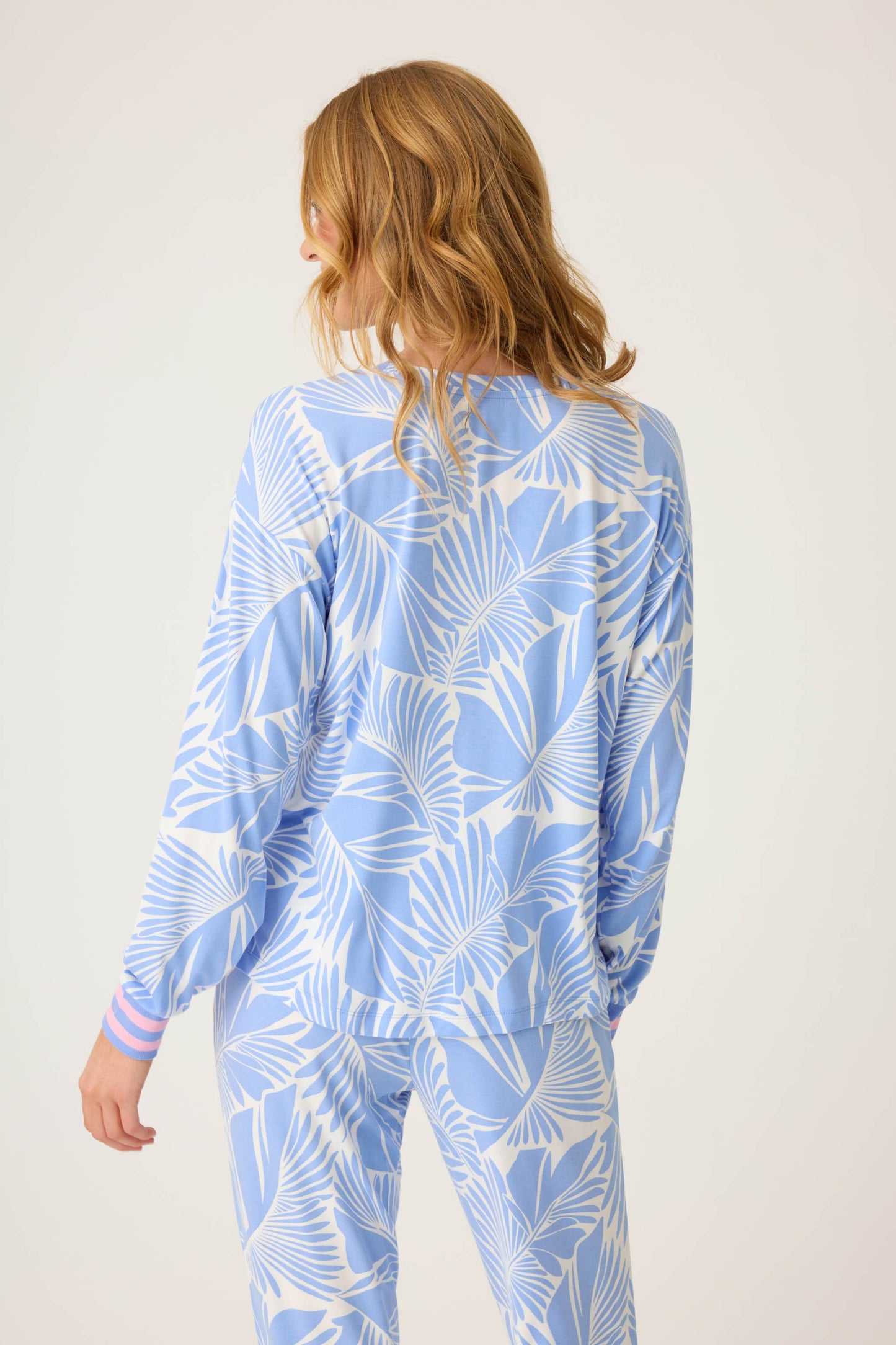 Bayside Dreams Tropical Print Long Sleeve Top