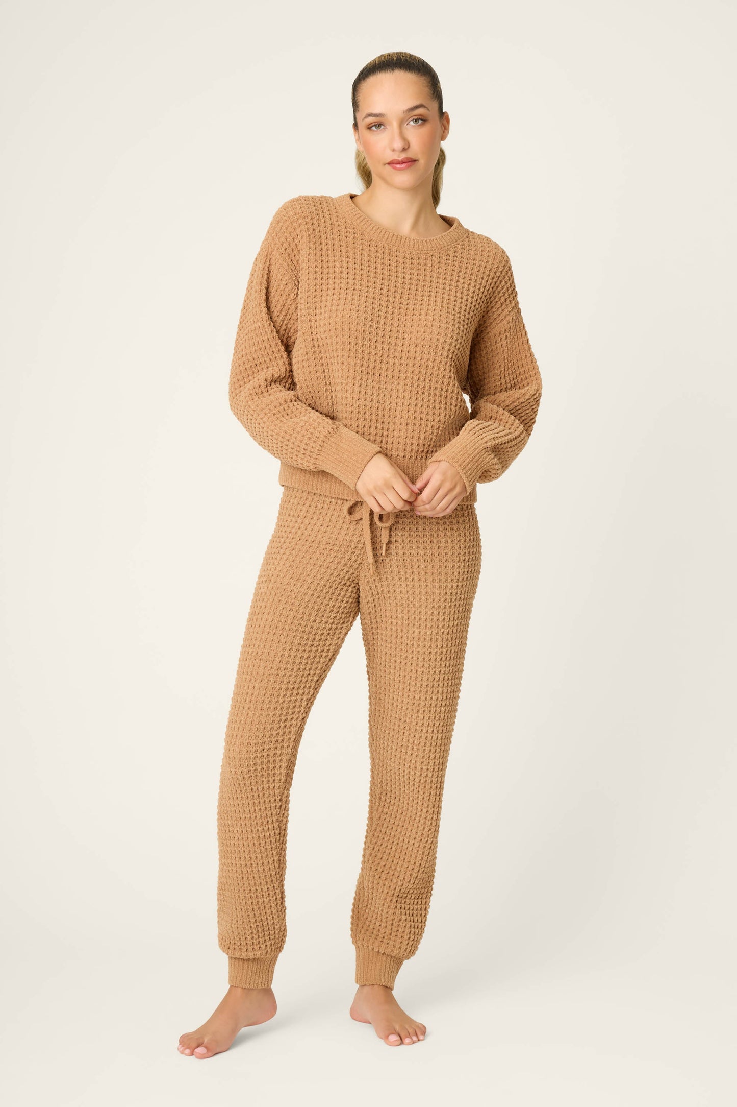 Chenille Waffle Caramel Lounge Set