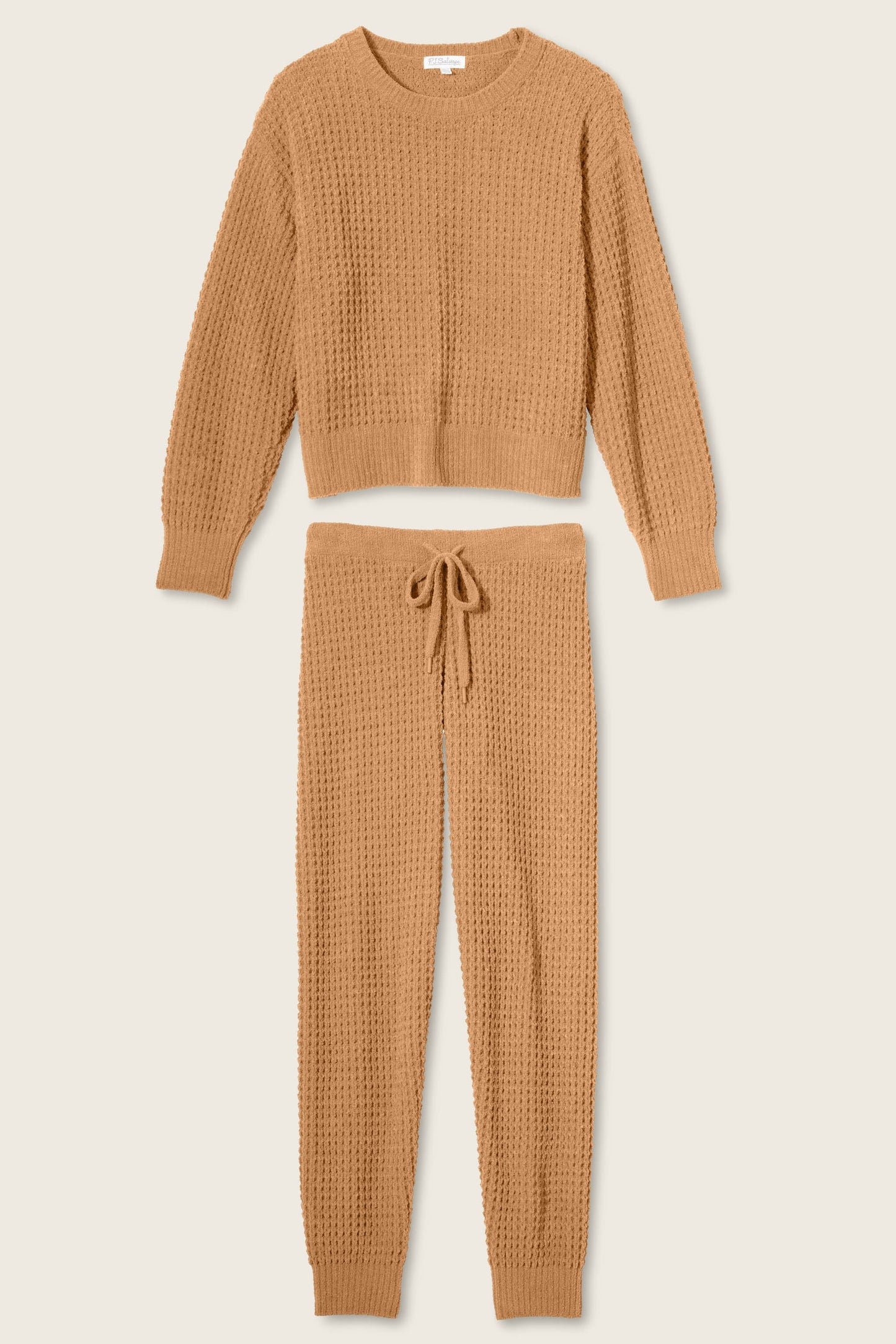 Chenille Waffle Caramel Lounge Set