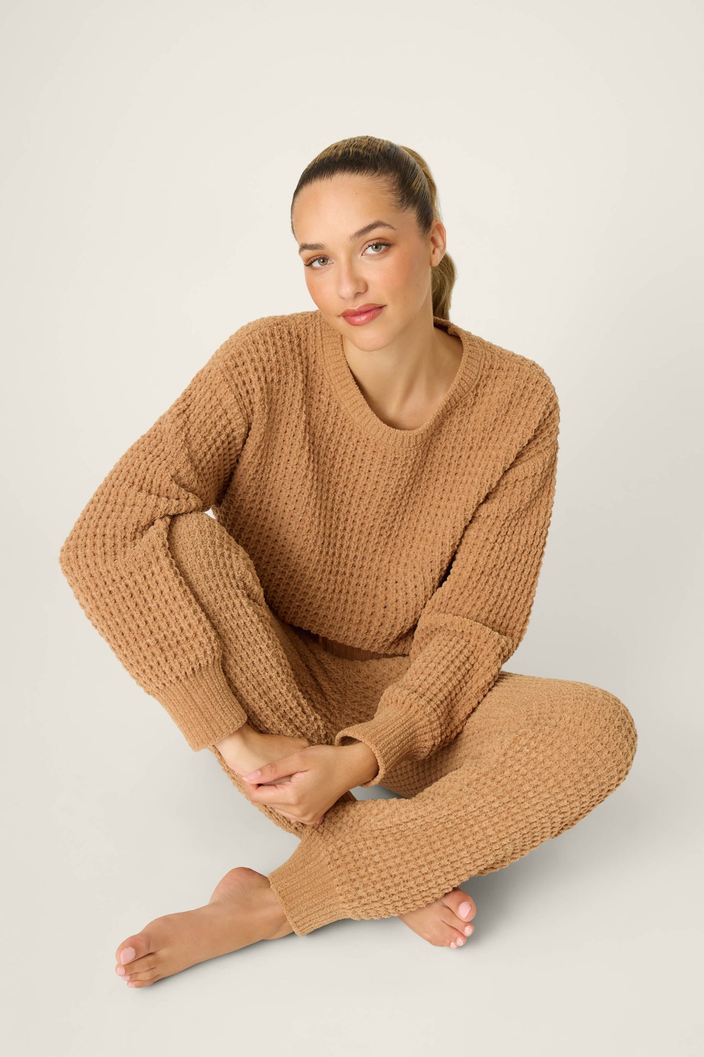 Chenille Waffle Caramel Lounge Set