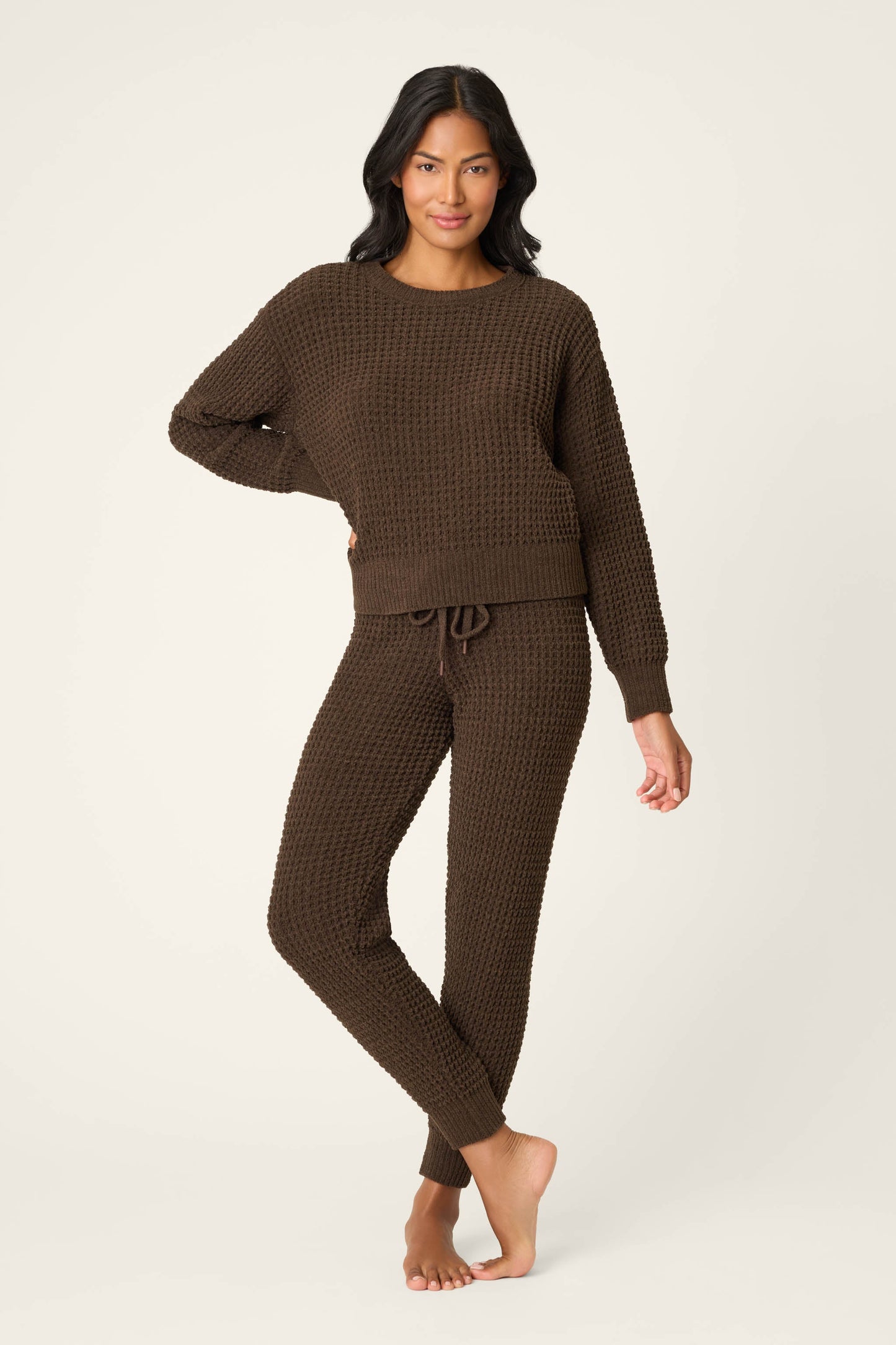 Chenille Waffle Chocolate Lounge Set