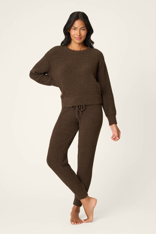 Chenille Waffle Chocolate Lounge Set