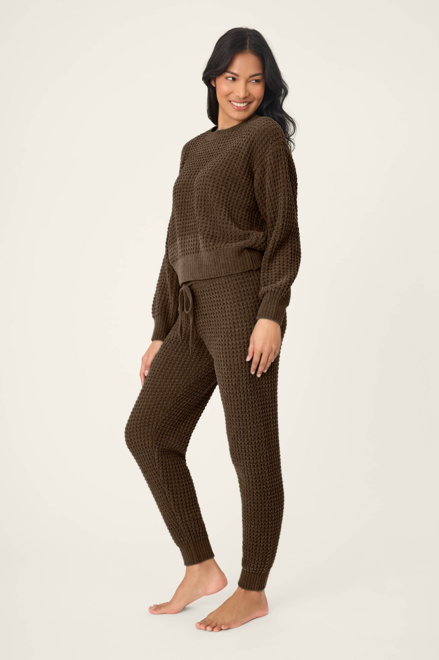 Chenille Waffle Chocolate Lounge Set