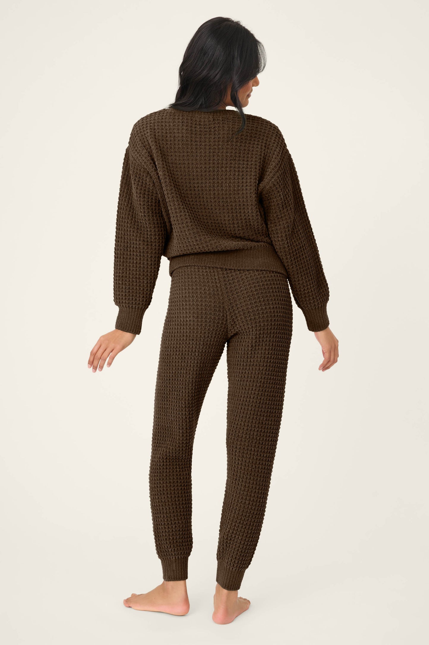 Chenille Waffle Chocolate Lounge Set