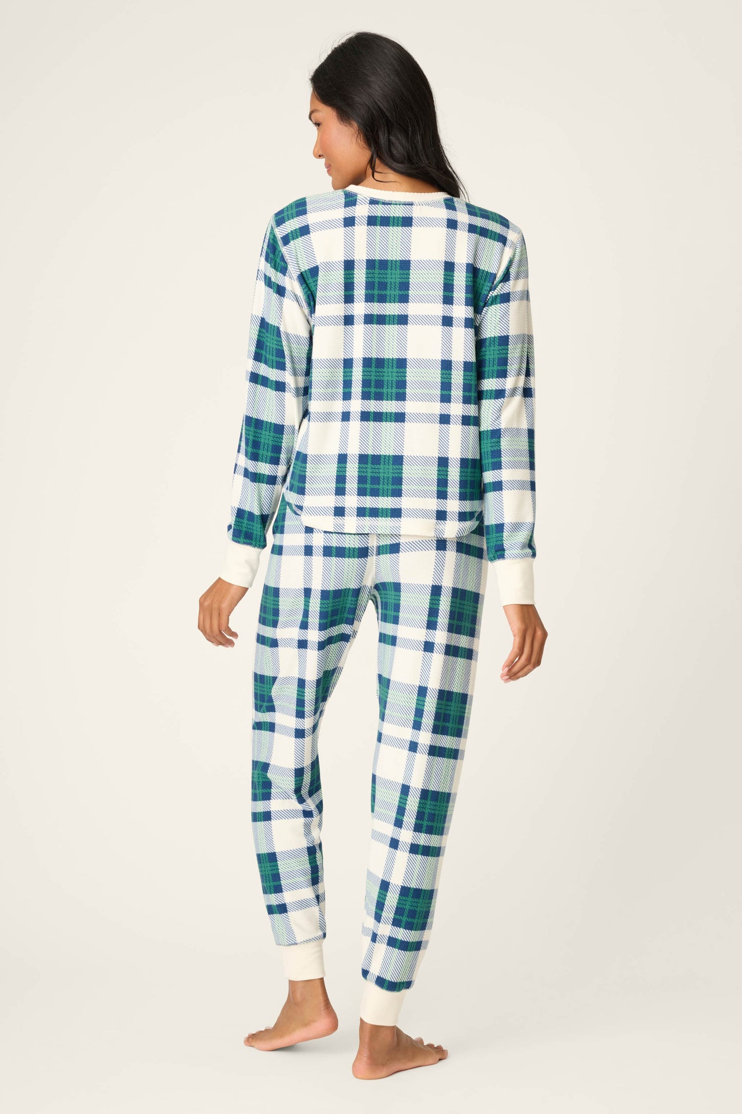 Cozy Life Thermal Velour Plaid PJ Set