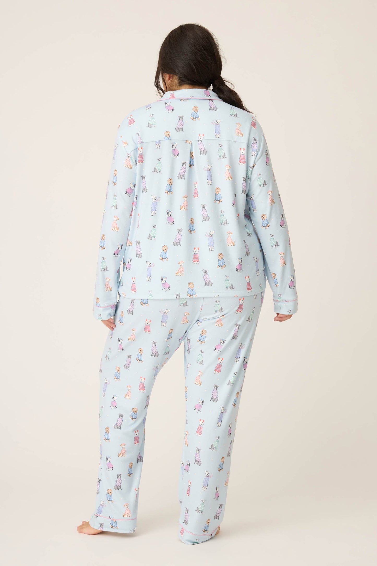 Doggone Cold Dog Print Plus Size Pointelle PJ Set