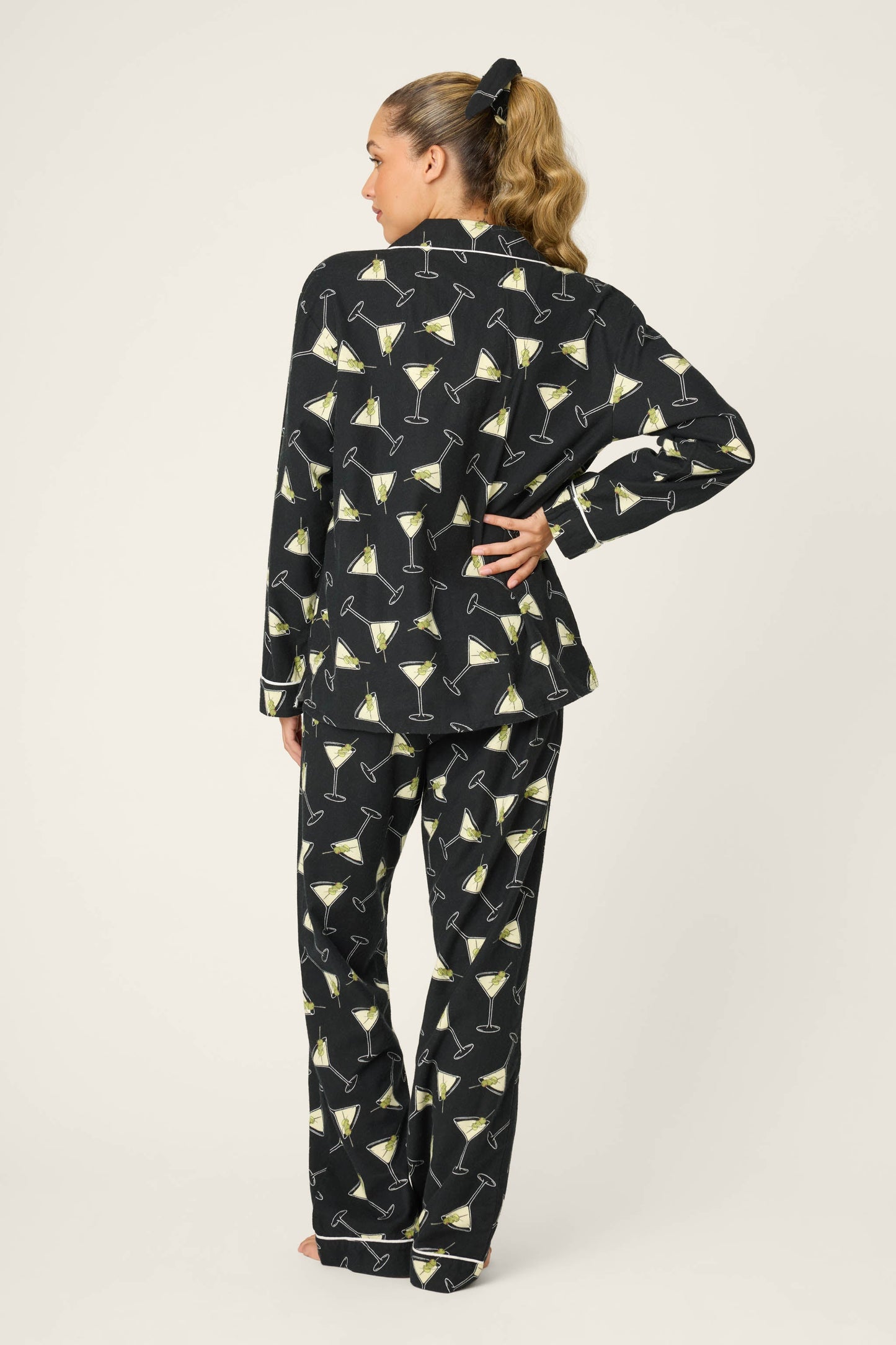 Merrier With A Martini 3-Piece Flannel PJ Set