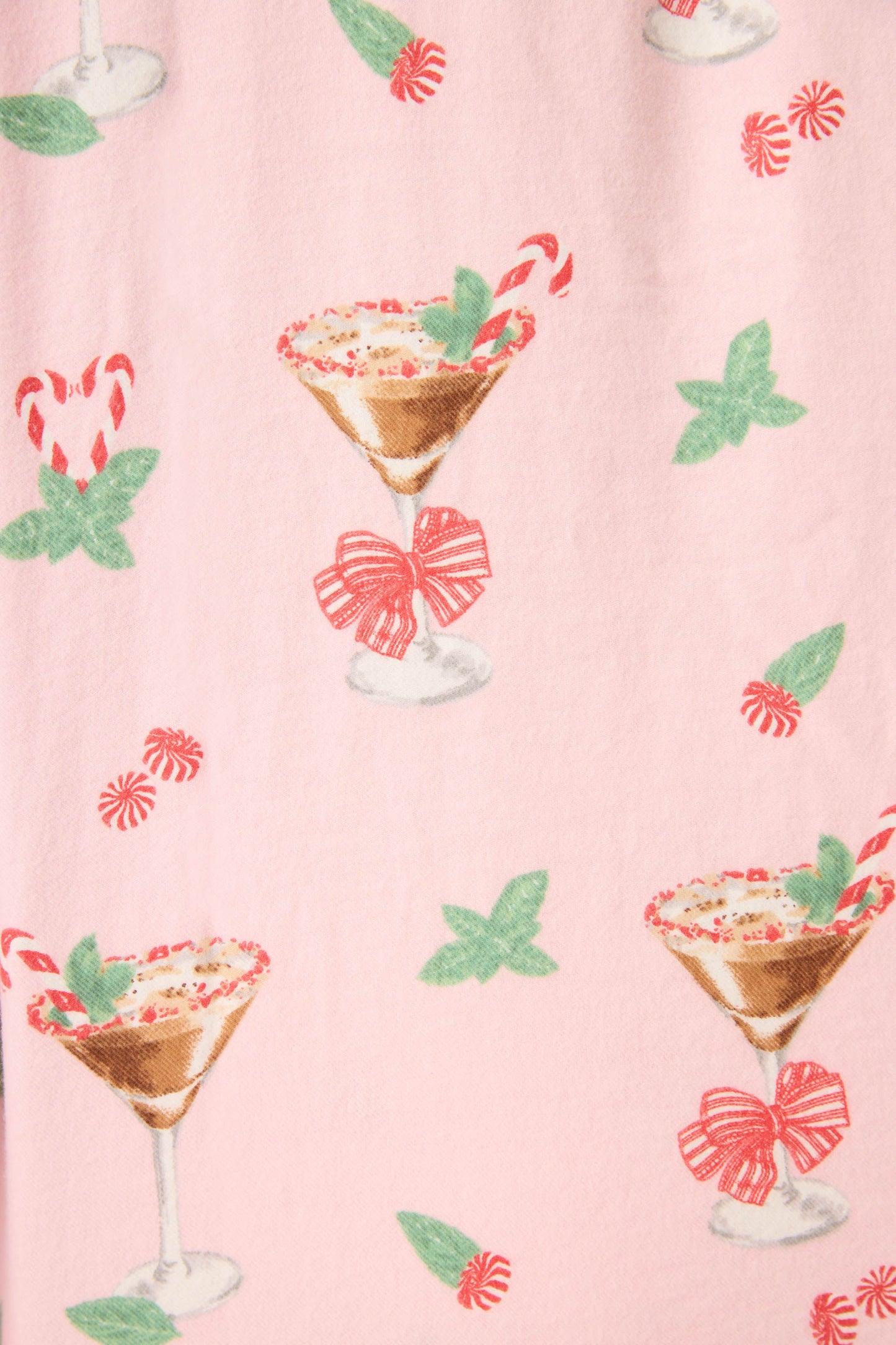 Tini Time Drink Print 3-Piece Plus Size Flannel PJ Set