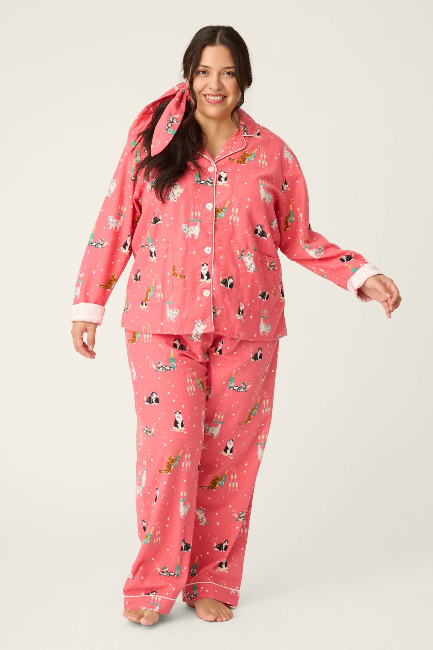 Let's Get Fizzical 3-Piece Plus Size Flannel PJ Set