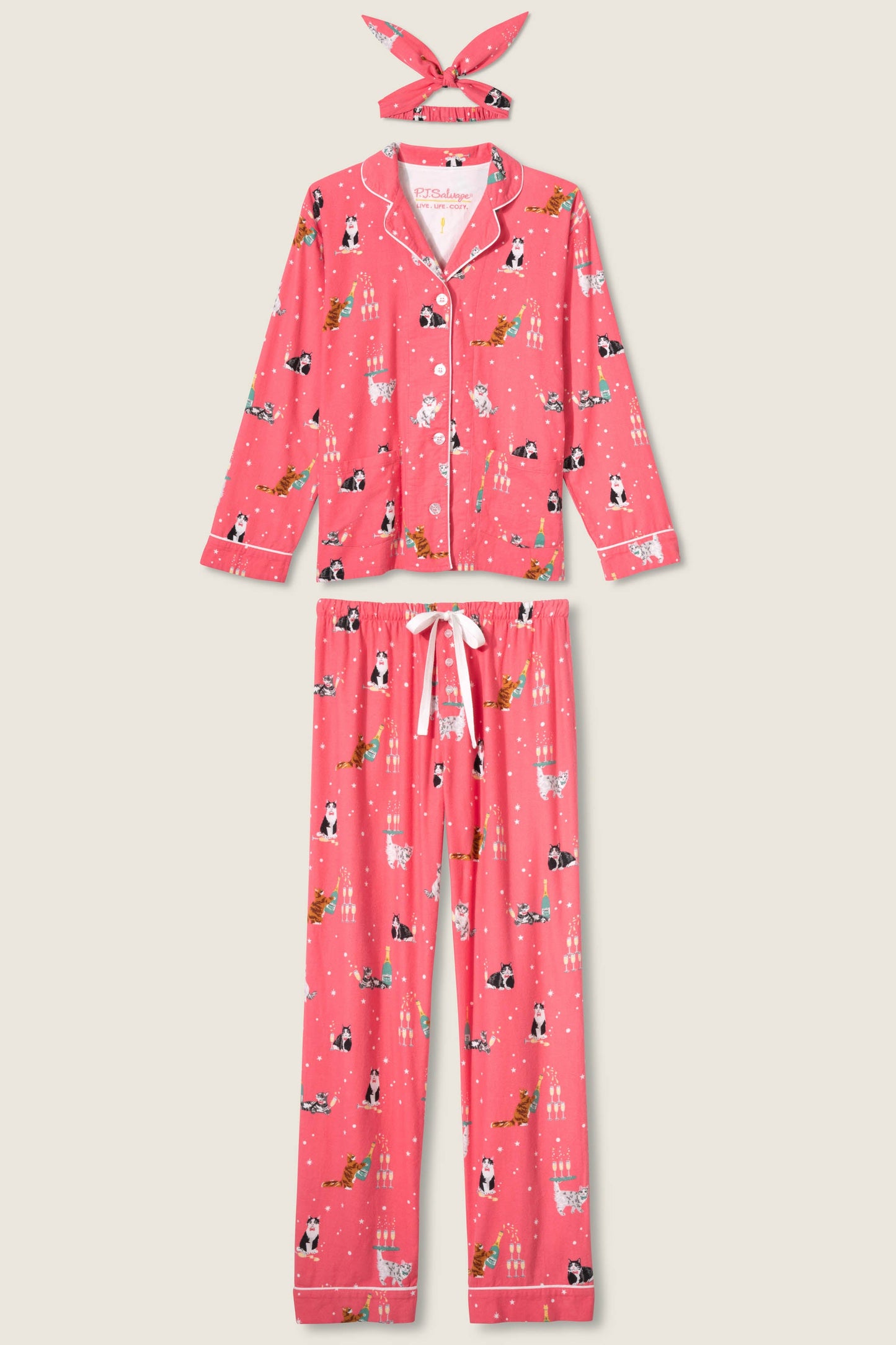 Let's Get Fizzical 3-Piece Flannel PJ Set