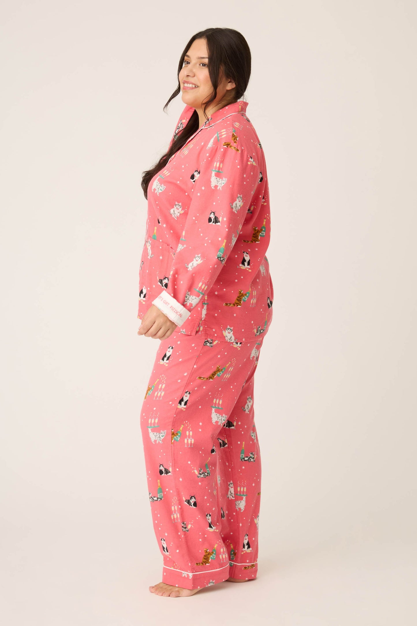 Let's Get Fizzical 3-Piece Plus Size Flannel PJ Set