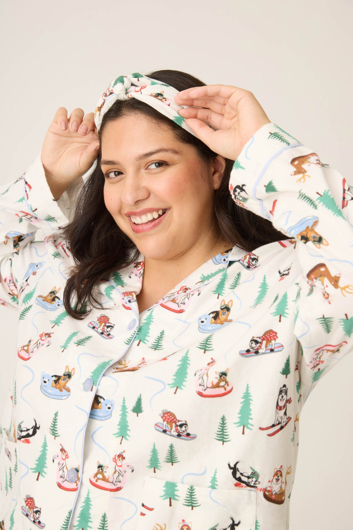 Sleigh All Day 3-Piece Plus Size Flannel PJ Set