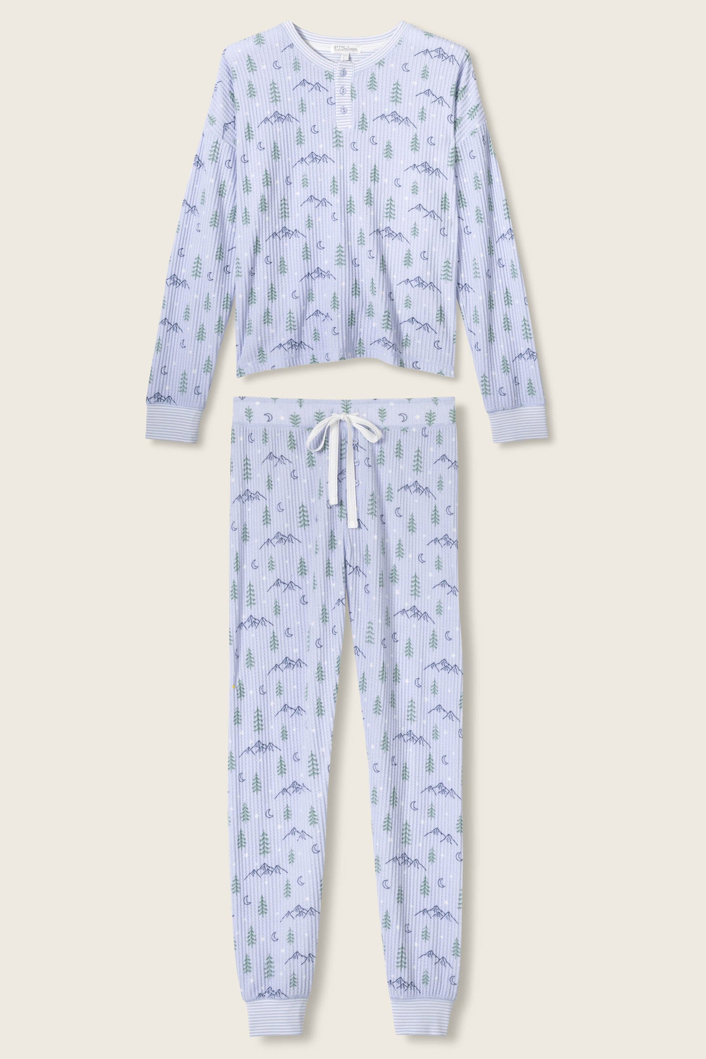 Ski Jammie Classics Mountain Dreams Print PJ Set
