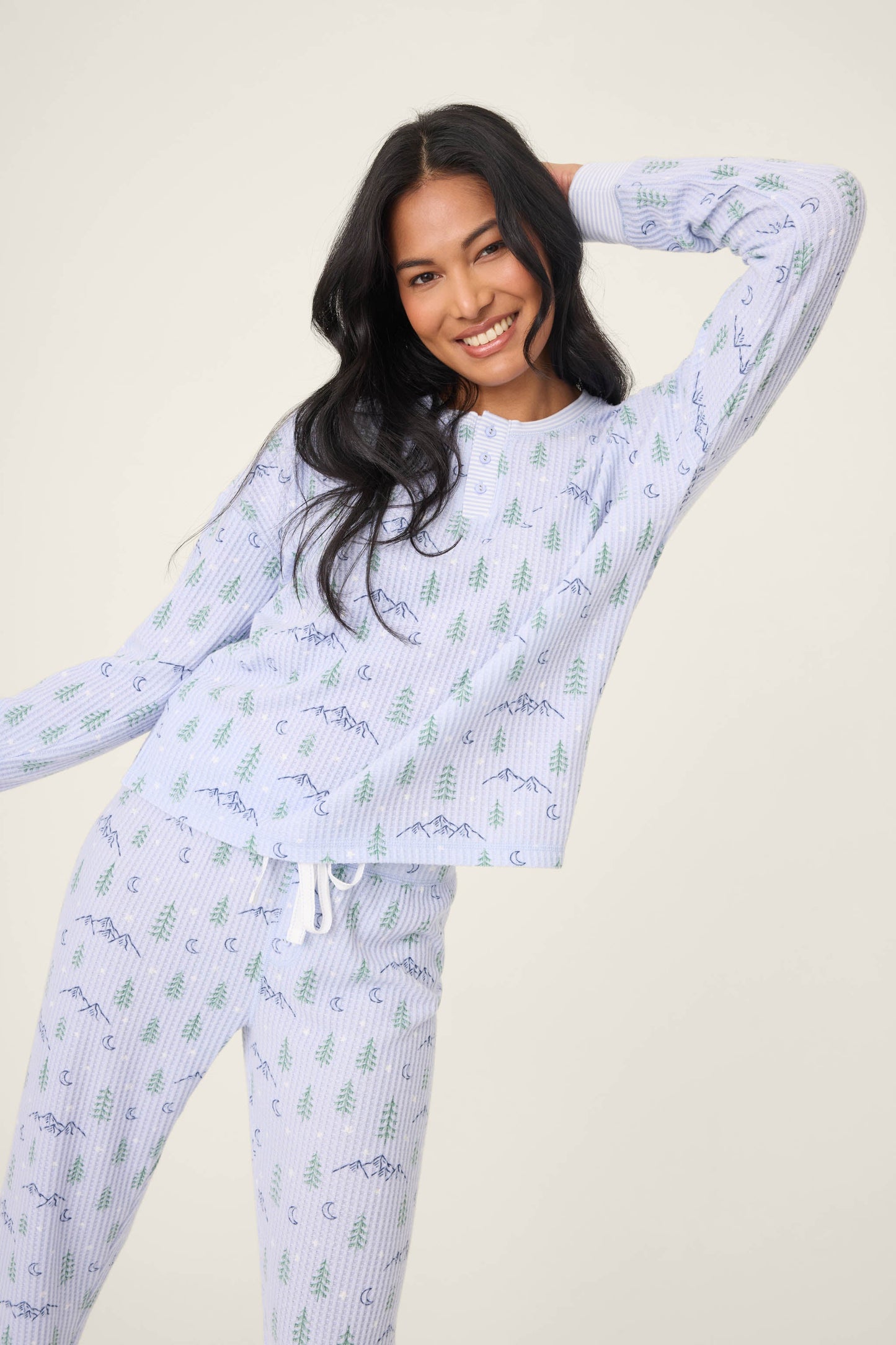 Ski Jammie Classics Mountain Dreams Print PJ Set