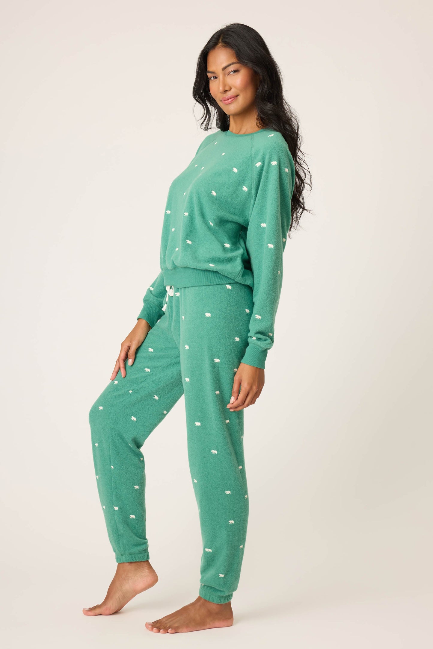 The Outsider Embroidered Bear Fleece Lounge Set