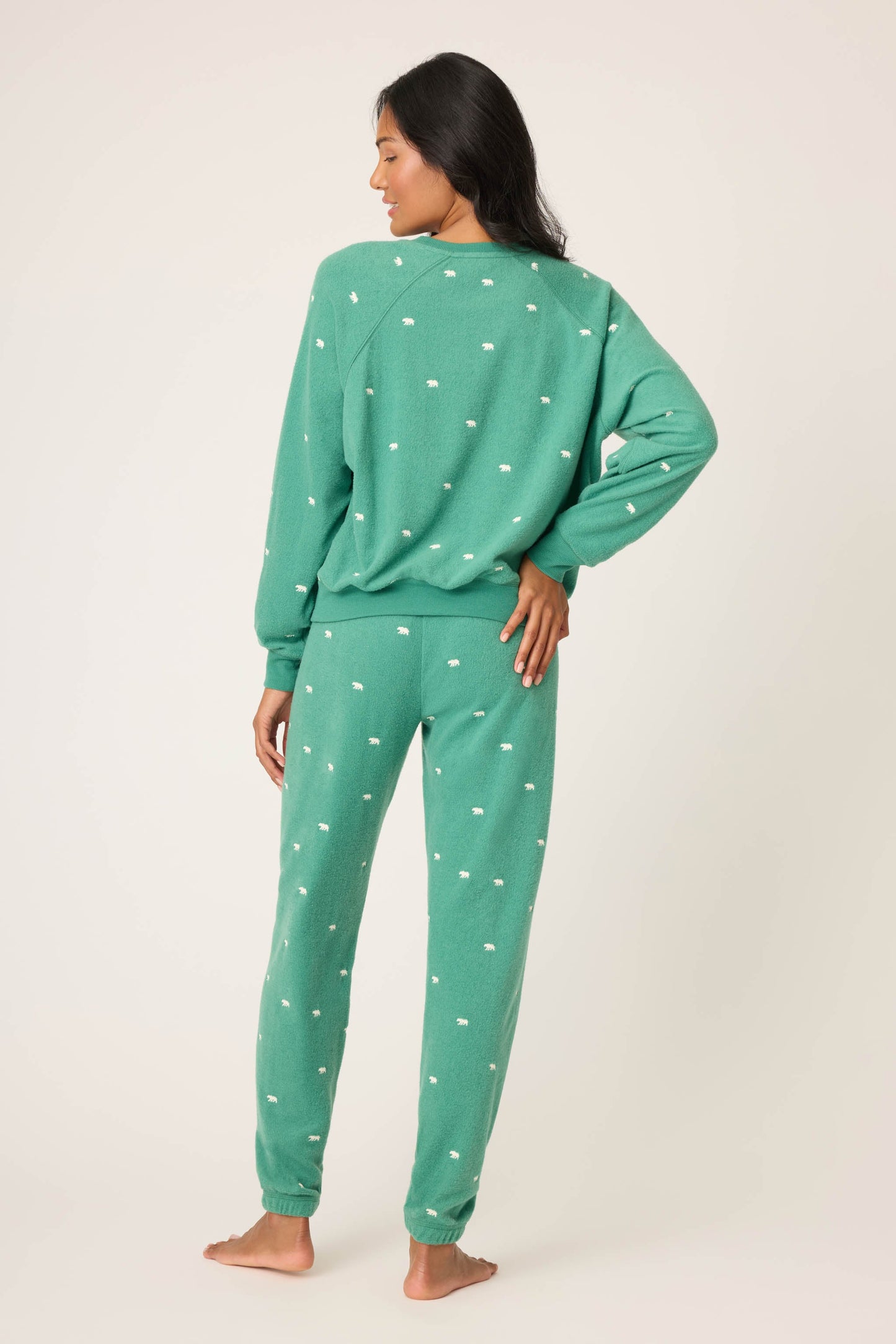 The Outsider Embroidered Bear Fleece Lounge Set