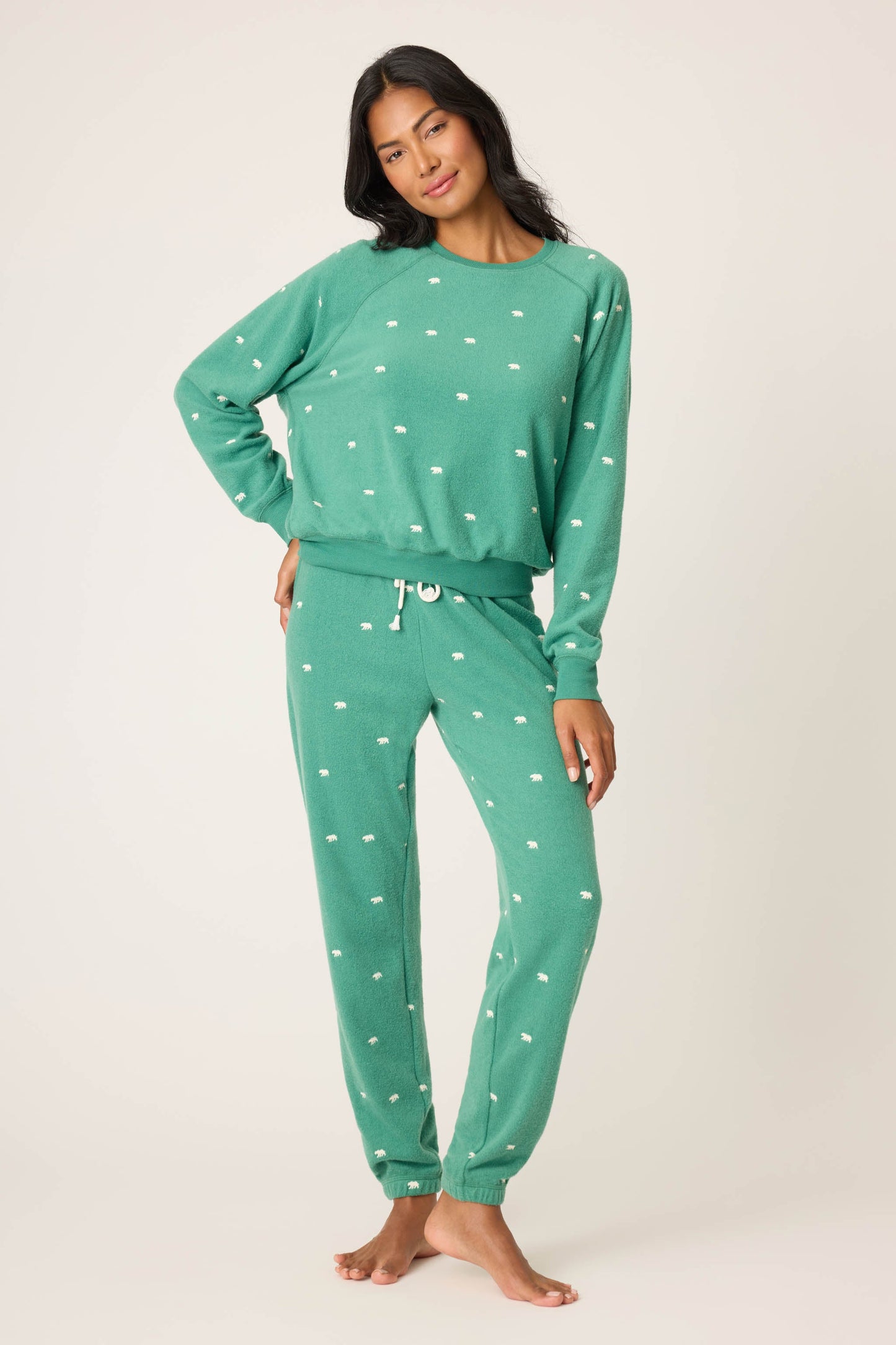 The Outsider Embroidered Bear Fleece Lounge Set