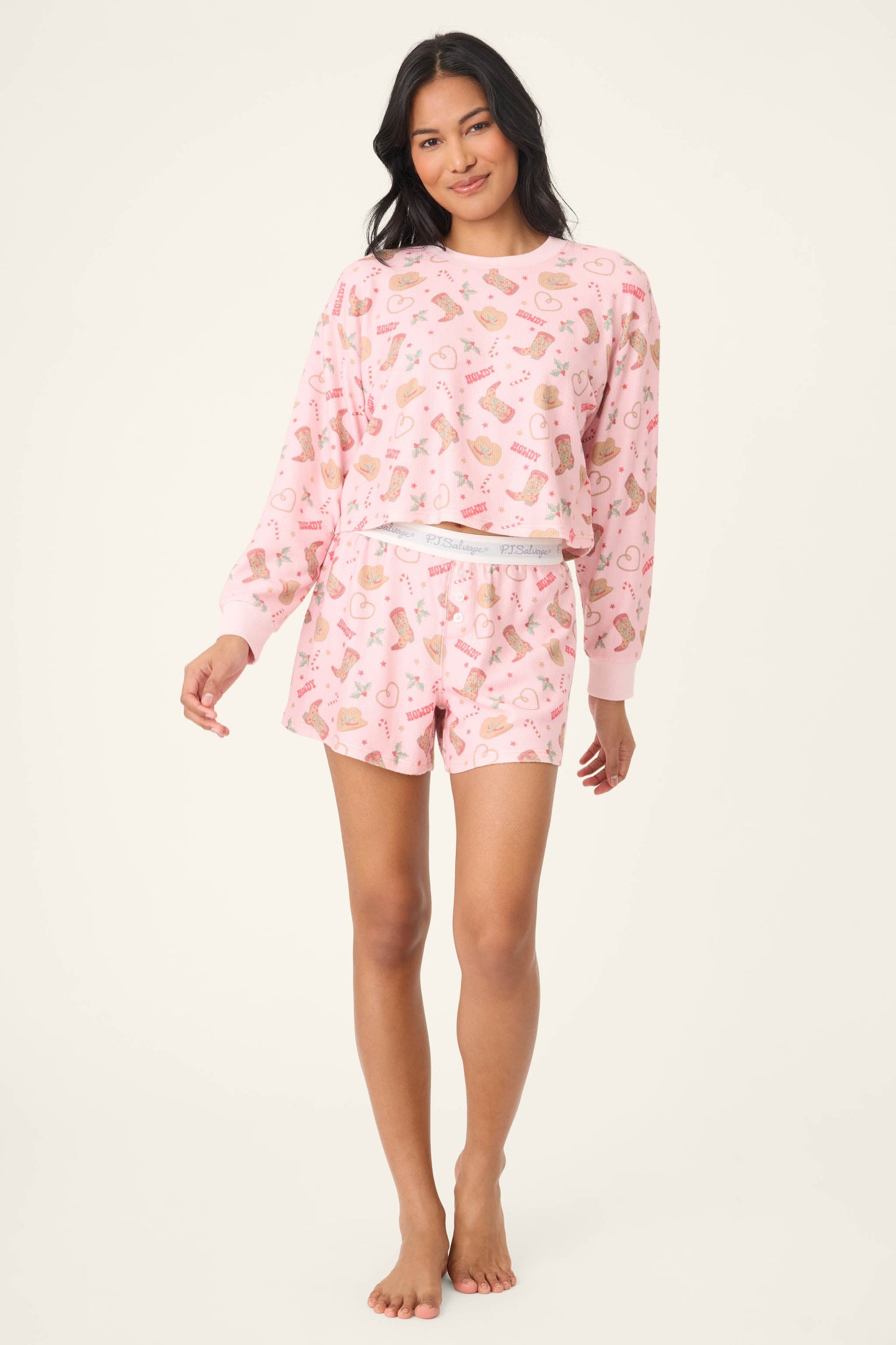 Boyfriend Boxer Western Holiday Print Shorts Set