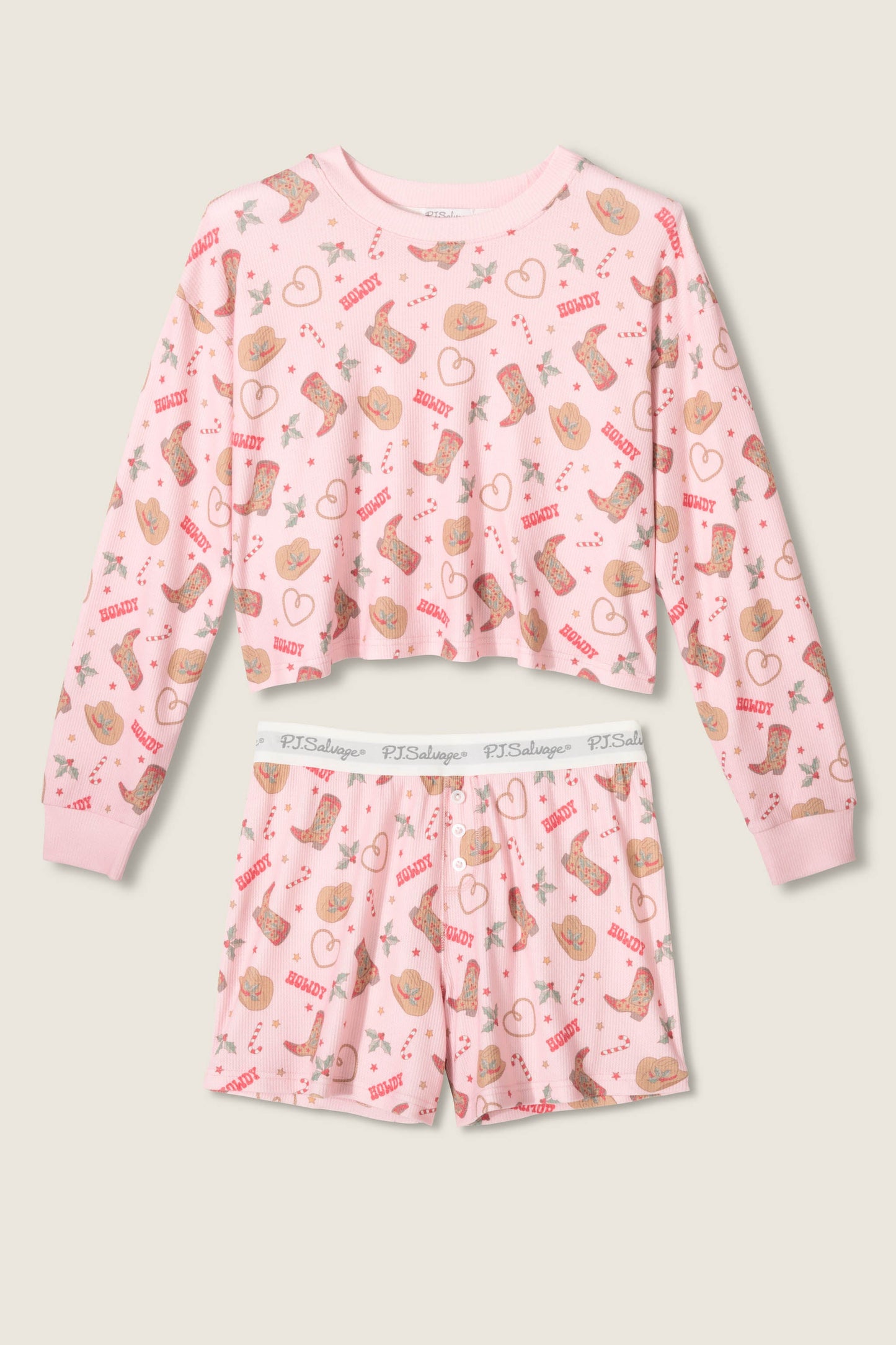 Boyfriend Boxer Western Holiday Print Shorts Set