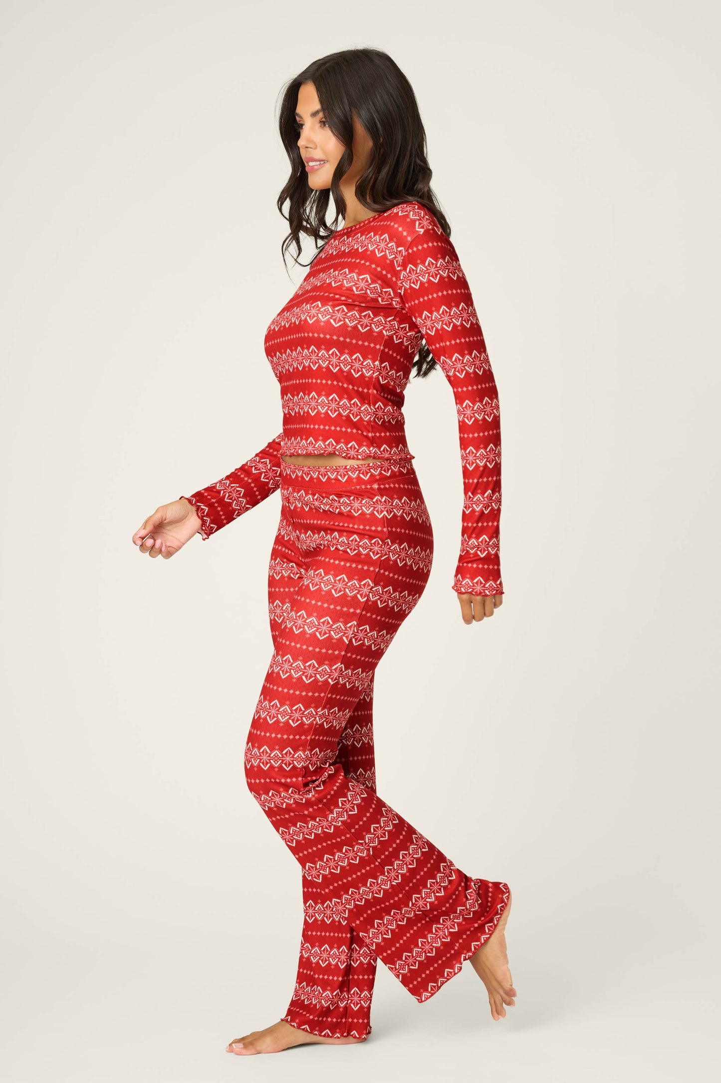 Crazy For The Holidays Fairisle Print Pants Set