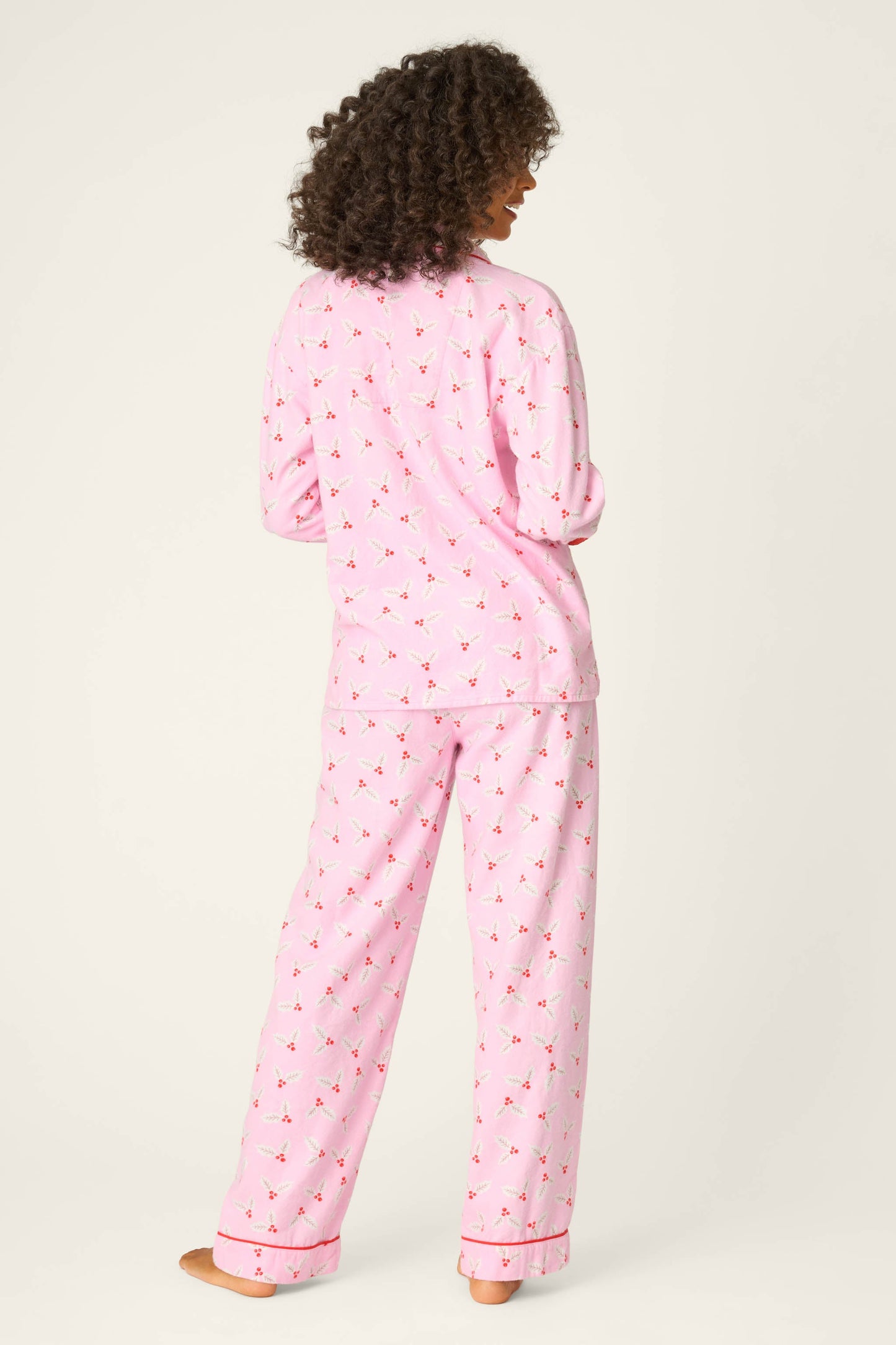 4-Piece Mistletoe Print Flannel Gift Set