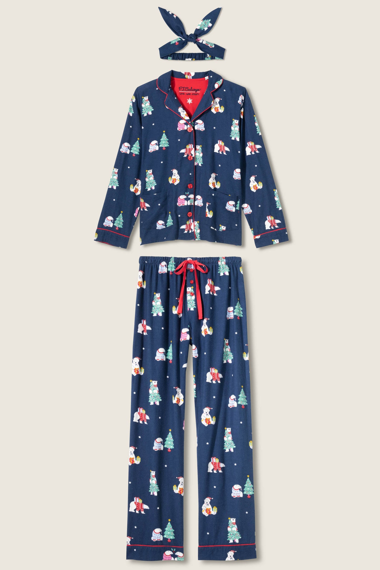 Bearly Awake 3-Piece Fam Plus Size Flannel PJ Set