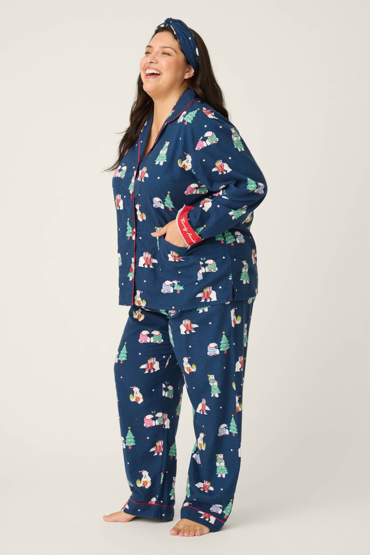 Bearly Awake 3-Piece Fam Plus Size Flannel PJ Set