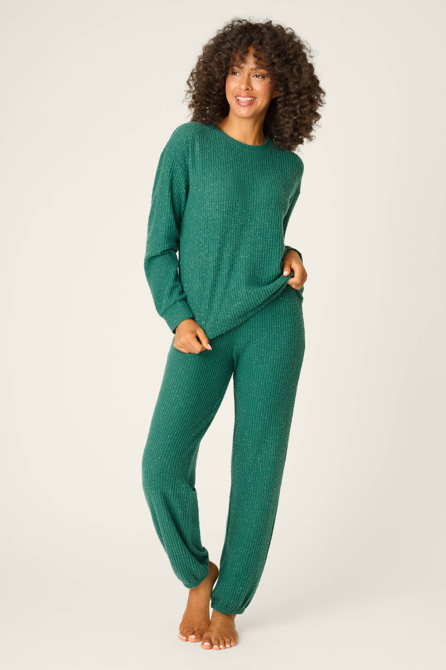 Fireside Sparkle Forest Green PJ Set