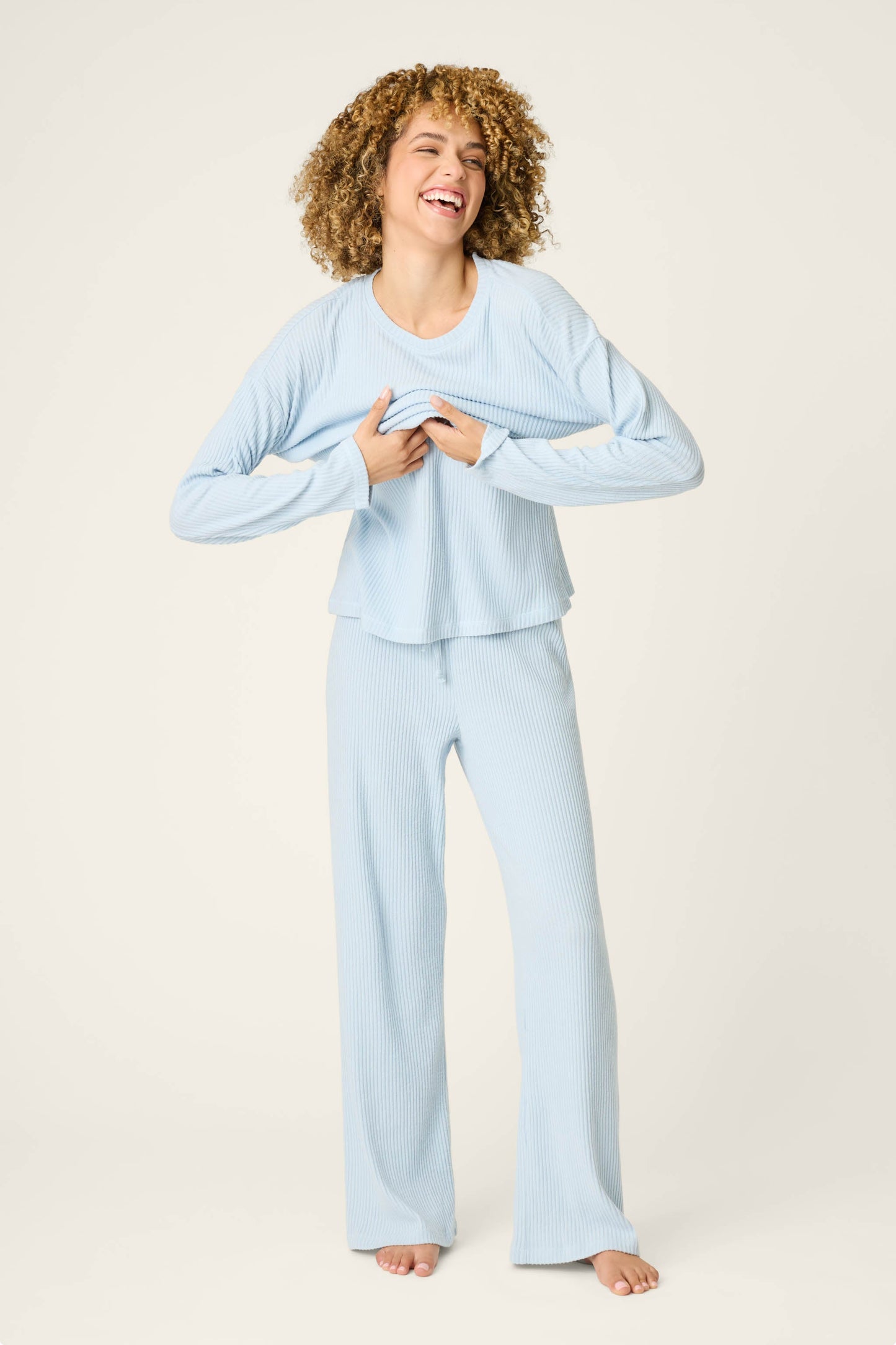 3-Piece Luxe Ribbed Celestial PJ Set