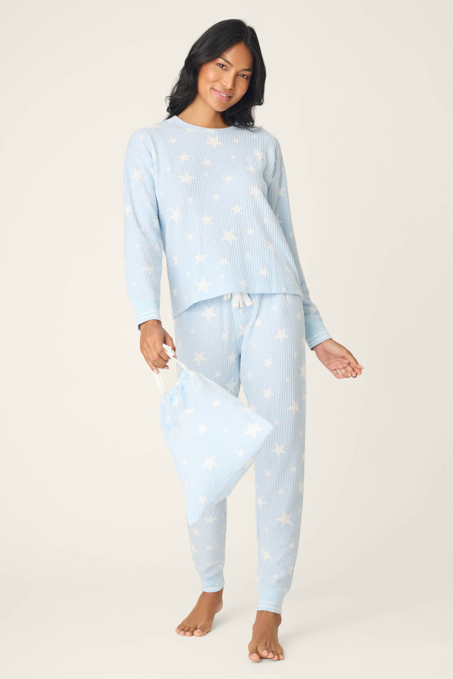 3-Piece Star Print Velour PJ Set