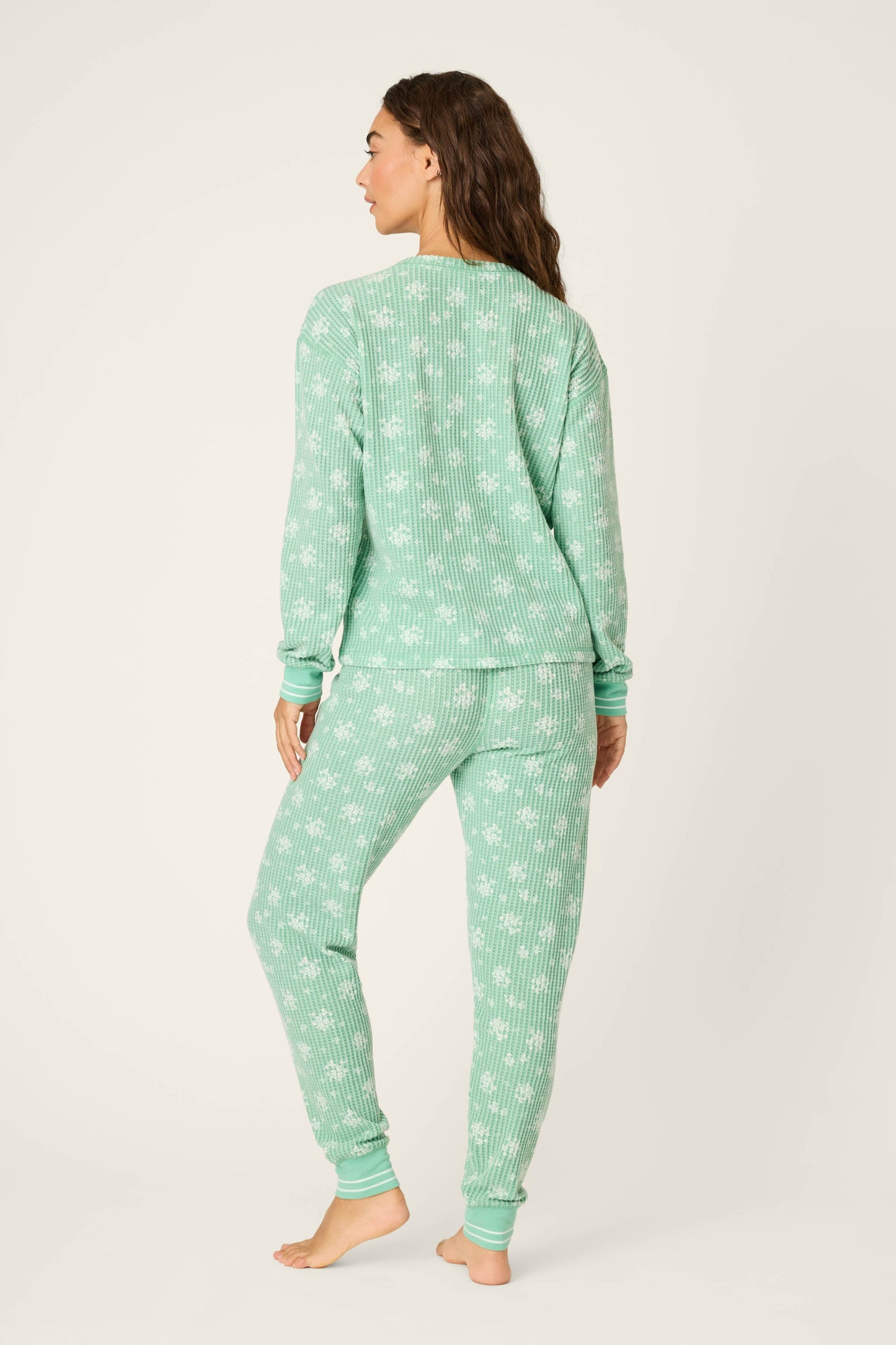 3-Piece Snowflake Print Velour PJ Set