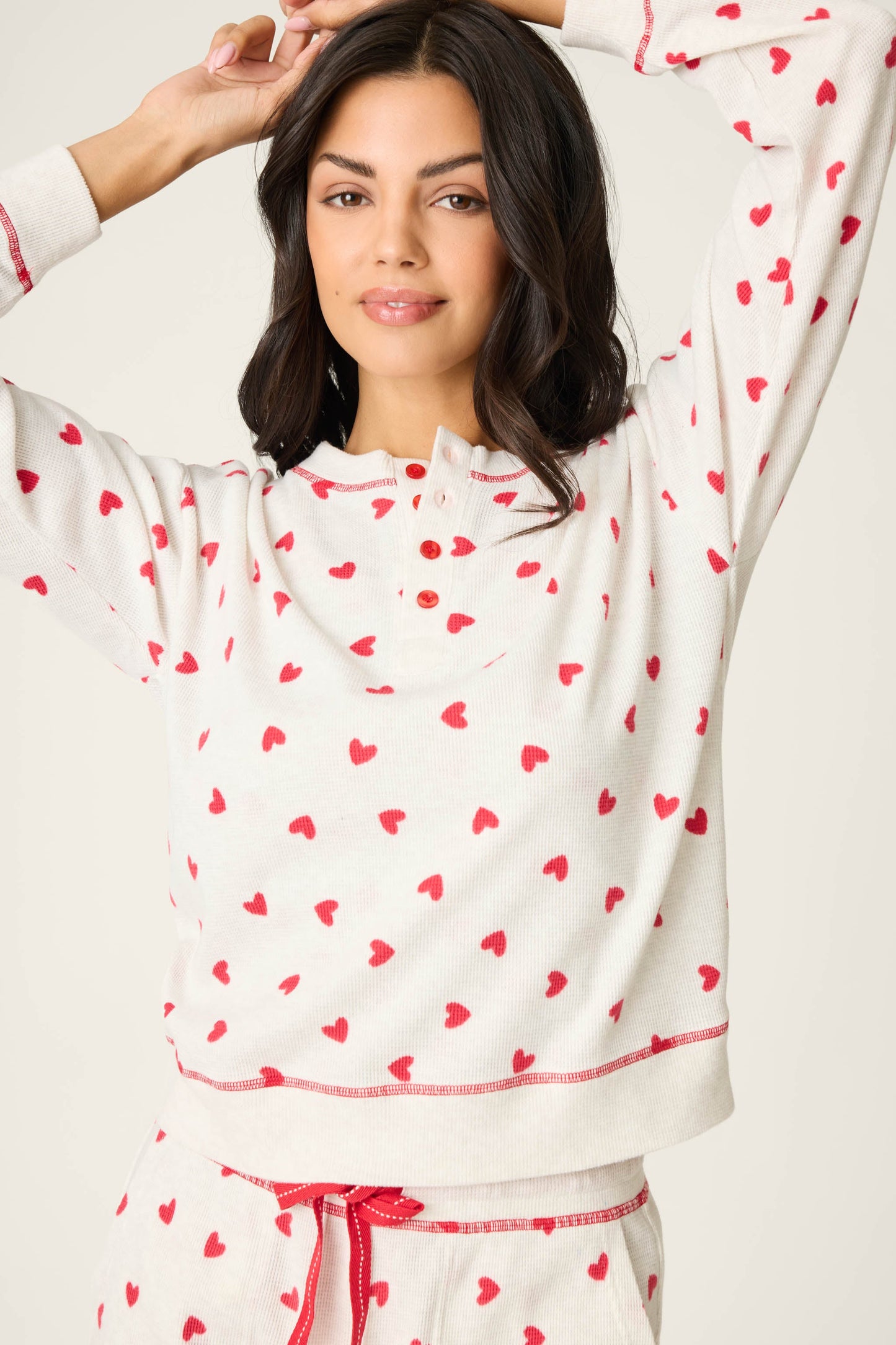 4-Piece Heart Print Thermal Lounge Set