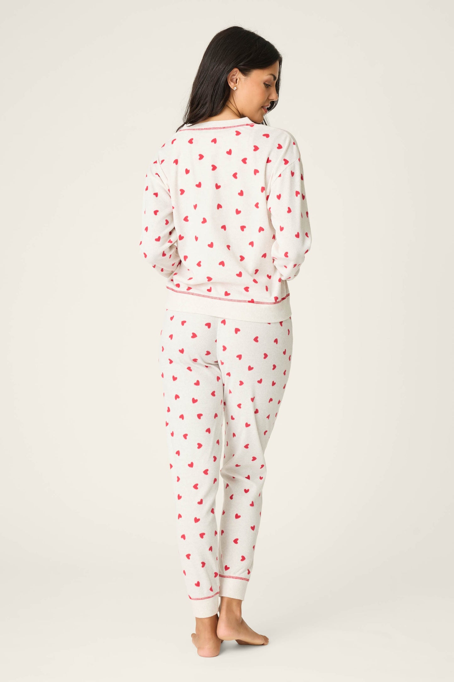 4-Piece Heart Print Thermal Lounge Set